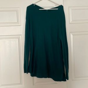 Ribbed Green Long Sleeve Sweater, large Elle.